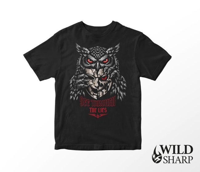 T-shirt homme hiboux avec masque