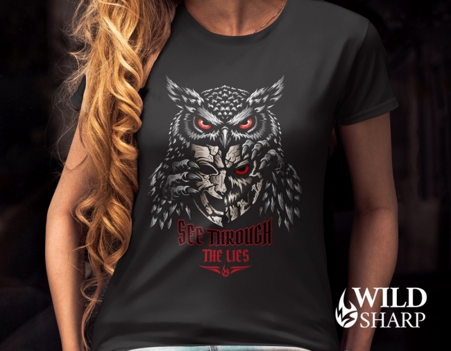 T-shirt femme hibou avec masque