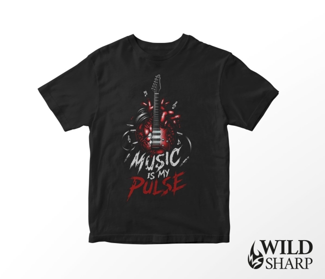 T-shirt homme "music is my pulse"